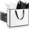 2 Pack Metallic Paper Gift Bag with Handles and Tissue Paper 11.8 x 10 x 4'' Thank You Favor Bag for Wedding Bridesmaid Graduation Groomsmen 5 Senses Birthday Gifts(White, Black)